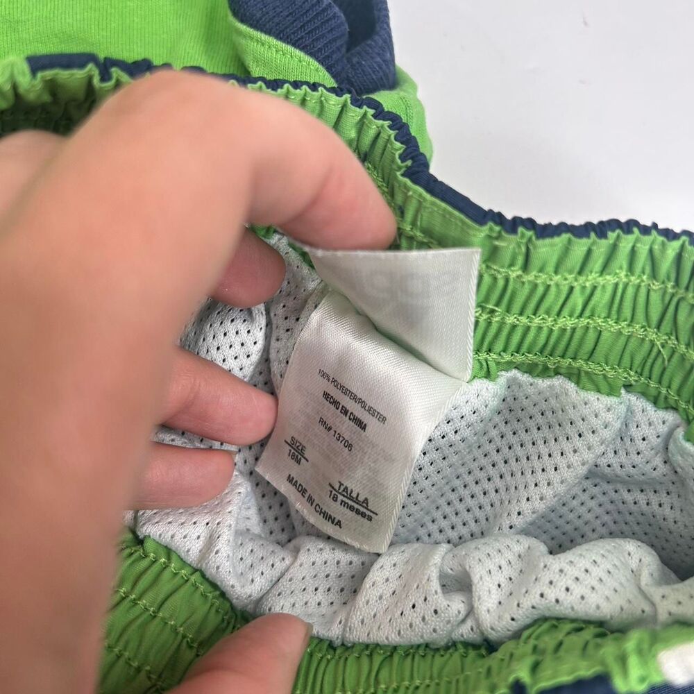 vintage Youth Adidas green and white sports tank top and shorts set 16 months - Picture 8 of 8